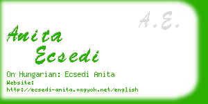 anita ecsedi business card